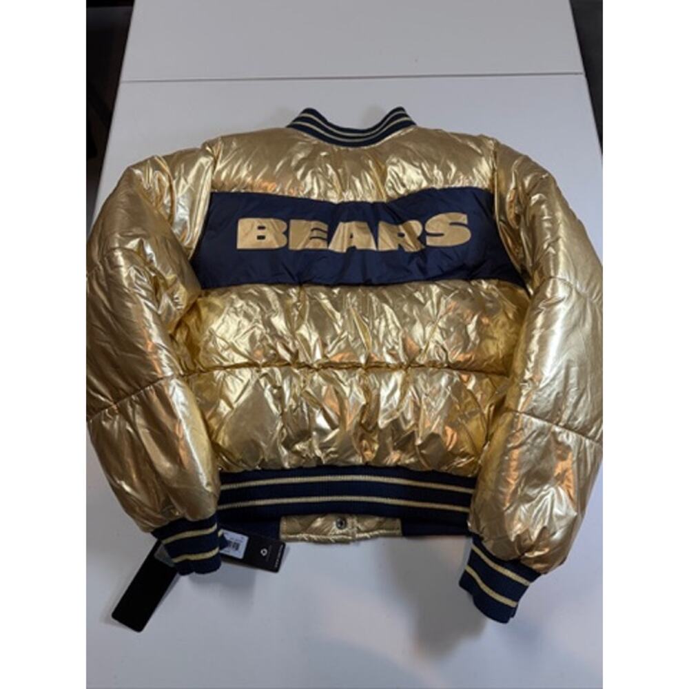 Chicago Bears G-III 4Her Women's Metallic Puffer Jacket - Picture 2 of 5